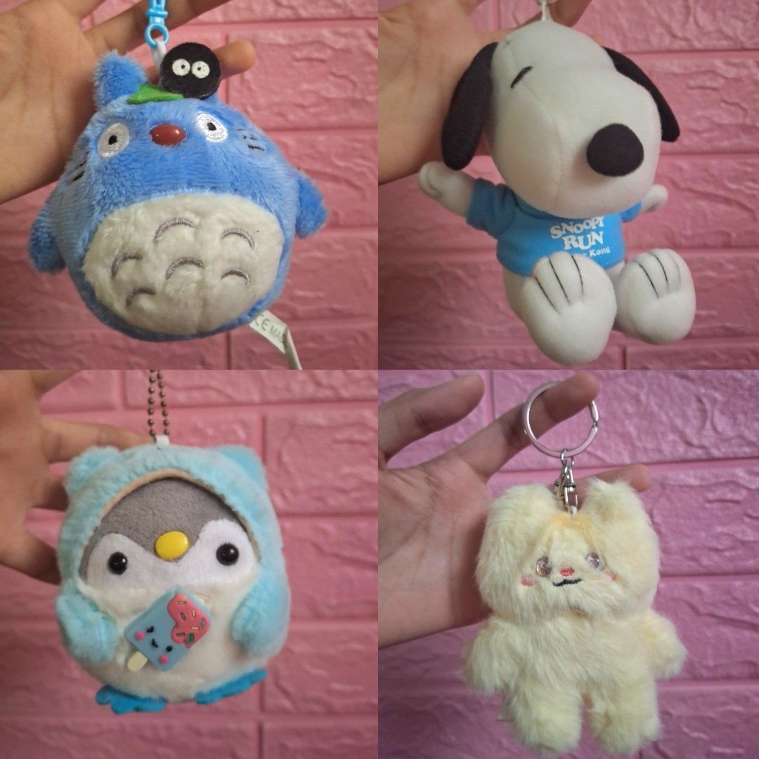 Plush Keychains Snoopy Totoro Penguin Bear (Category: Plushies & Soft Toys) located in Tarlac. Submitted by evy.things (Listing ID 1448779396, Image 1). Description: Yellow Bear with Bangs - 95 Penguin - 129 Run Snoopy HK - 189 Blue Totoro - 249 read before mining !! - mop: gcash, maribank - may accept offers(sure buyer only) - all listed items are still available unless "sold" - please manage expectation as this is still preloved and not brand n
