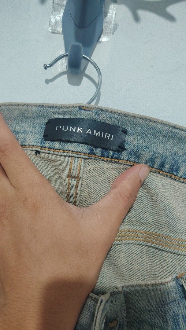 PUNK AMIRI Light Wash Distressed Jeans (Category: Jeans) located in Cavite. Submitted by lookksph (Listing ID 1448814045, Image 2). Description: 38 ON TAG NO ISSUE EXCELLENT CONDITION WAIST : 38 LENGTH: 40.