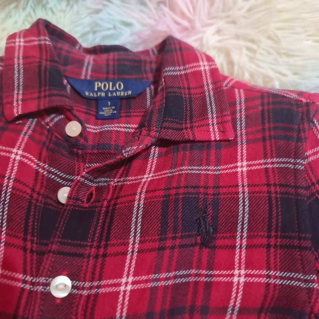 Ralph Lauren plaid checkered dress (Category: Babies & Kids Fashion) located in Las Pinas. Submitted by assortedkidzstuffs (Listing ID 1448824852, Image 2). Description: size 7 on tag like new worn once saglit.