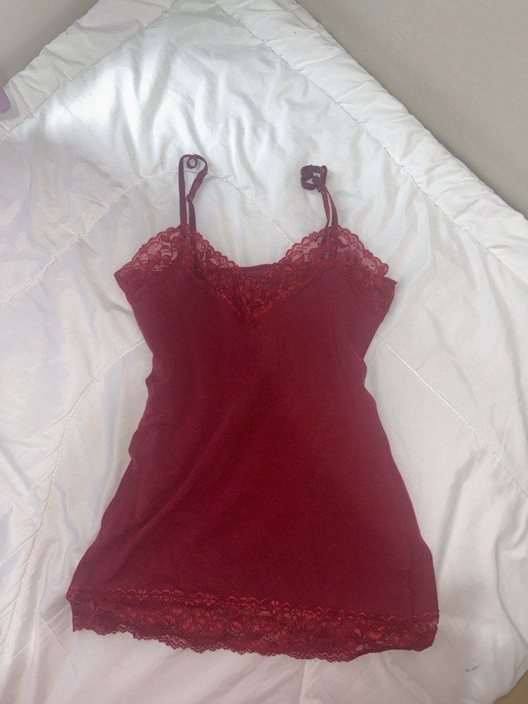 Red tank top (with ruffles) (Category: Sleeveless) located in Manila. Submitted by isellstuff_fox (Listing ID 1448756515, Image 1). Description: .