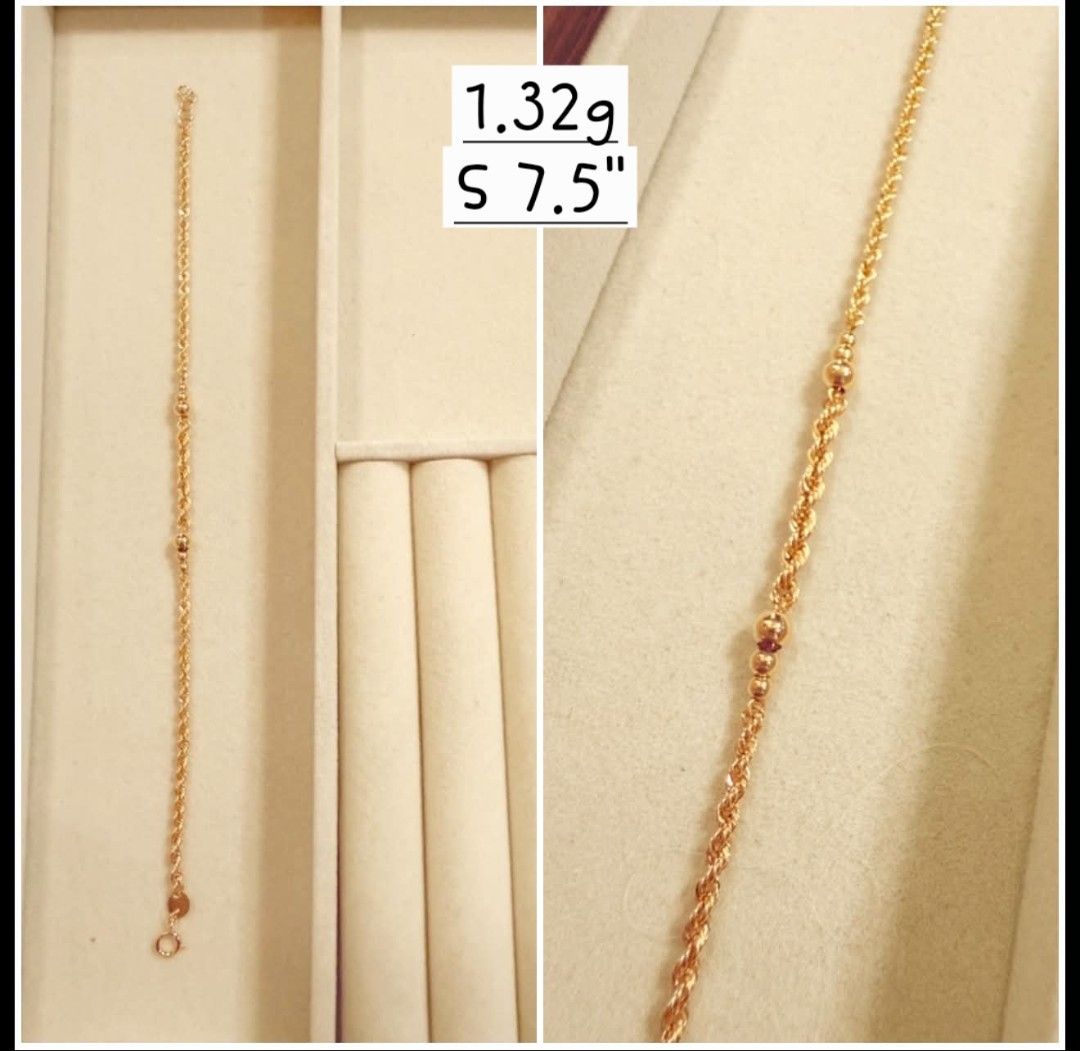 Rope with Ball 18k Gold Lightweight Bracelet (Category: Bracelets) located in Valenzuela. Submitted by absolutelychick (Listing ID 1448790039, Image 1). Description: 18k gold 1.32g 7.5" lbc with declared value insurance.