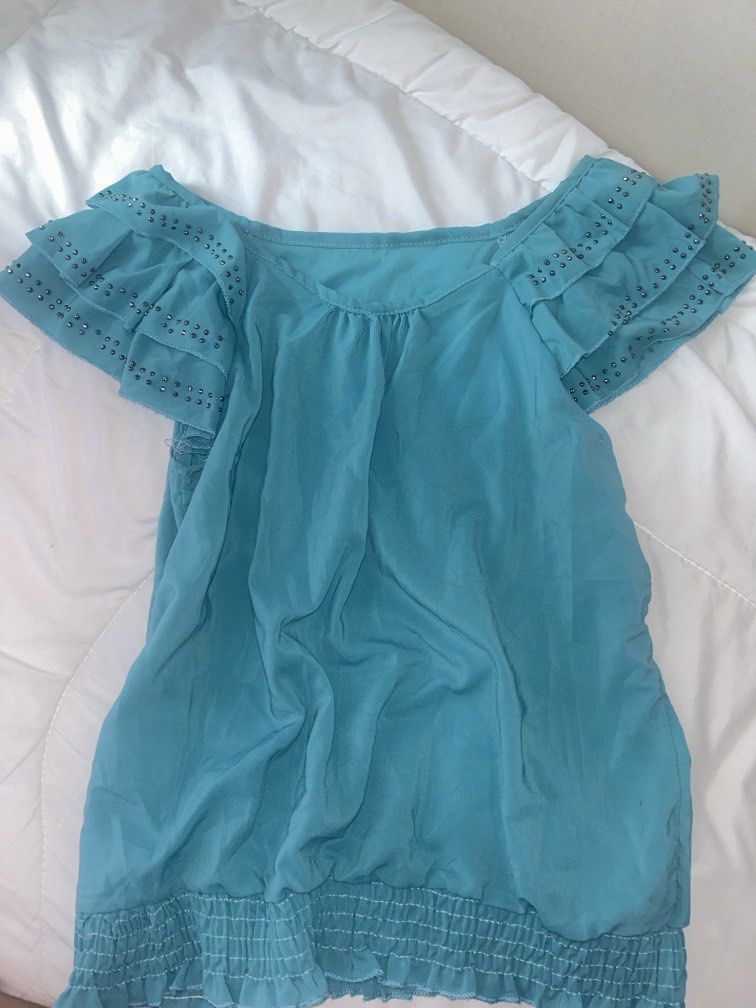ruffles blouse (teal) (Category: Blouses) located in Manila. Submitted by isellstuff_fox (Listing ID 1448732516, Image 2). Description: .