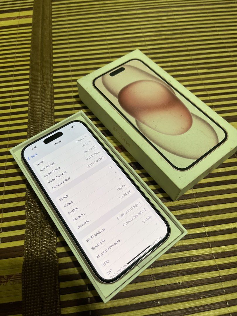 rush sale iPhone 15 pink (Category: iPhone 15 Series) located in Manila. Submitted by gene0805 (Listing ID 1448729667, Image 2). Description: - Pink iPhone 15 - 128GB storage - Includes original box - Any sim local variant.