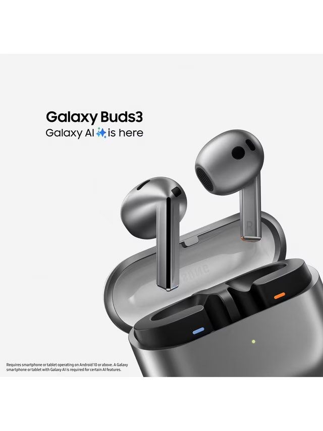 SAMSUNG GALAXY BUDS 3 AI ENABLED SILVER, SEALED BOX (Category: Earphones) located in Quezon City. Submitted by carsenmktg (Listing ID 1448816518, Image 1). Description: SAMSUNG GALAXY BUDS 3 AI ENABLED SILVER, SEALED BOX Guaranteed authentic and brand new in sealed box. Direct from samsung store. All barcodes, seal and labels attached and never opened Description Experience unparalleled audio quality with the Samsung TWS Galaxy Buds 3 Earbuds in 