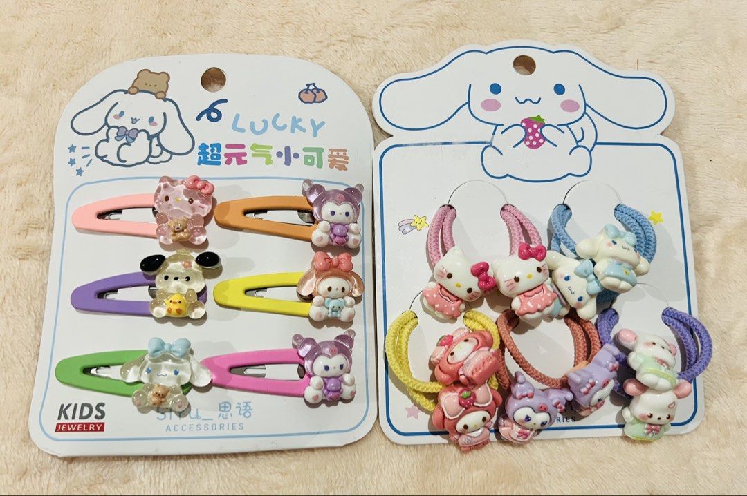 Sanrio Hair Ties & Clips [SET] (Category: Hair Accessories) located in Muntinlupa City. Submitted by hermanasbfl (Listing ID 1448832779, Image 1). Description: .