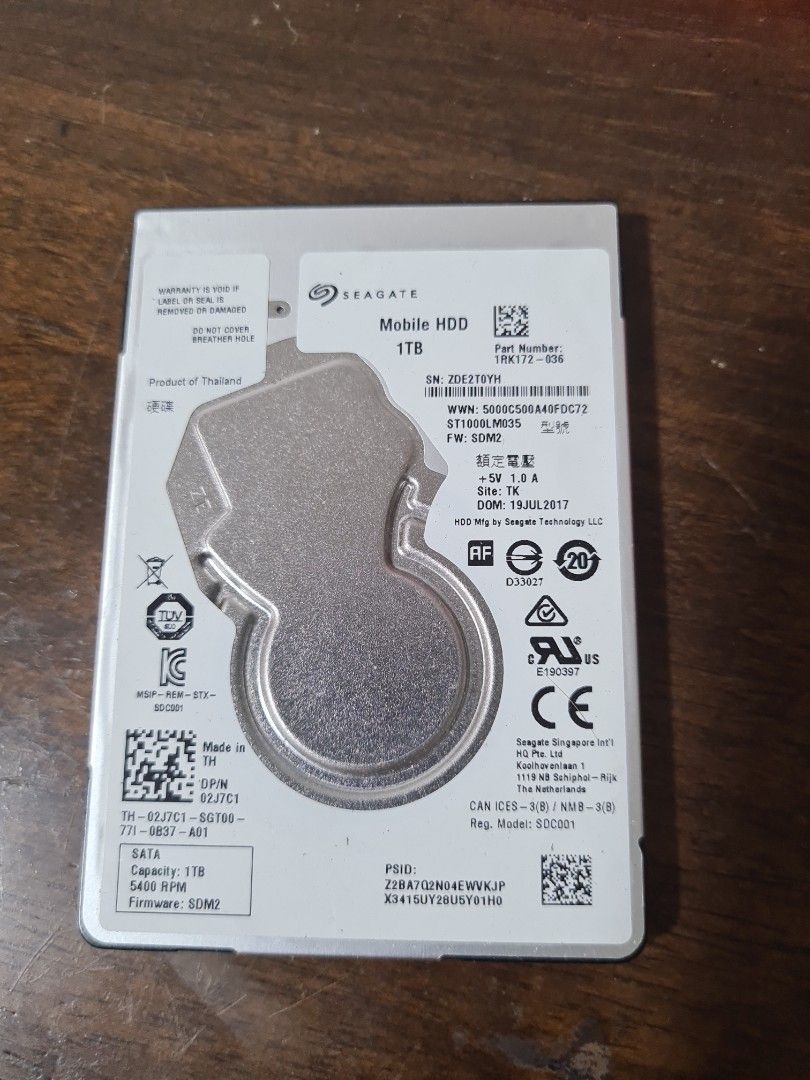Seagate Mobile HDD 1TB Internal Hard Drive
