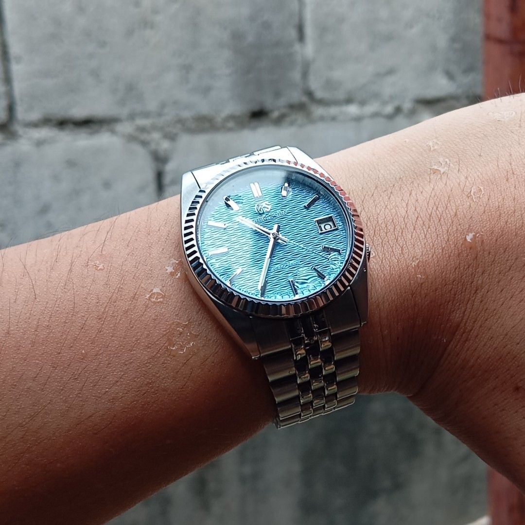 SNXJ Steel Datejust (Category: Luxury Watches) located in Caloocan City. Submitted by pablocitos28443 (Listing ID 1448735587, Image 1). Description: Modified SNXJ Datejust (SNXJ89) Diameter: 37mm Modifications: Bezel (Stock) Crystal (Stock Mineral) Dial (Stock Silver SNXJ89 -> GS Sky Blue Dial) Hands (Stock Hands) Bracelet (Stock Jubilee Bracelet) Movement (Newly Serviced 7s26 Automatic) All other parts are stock Available for purchase at ₱ 5,499