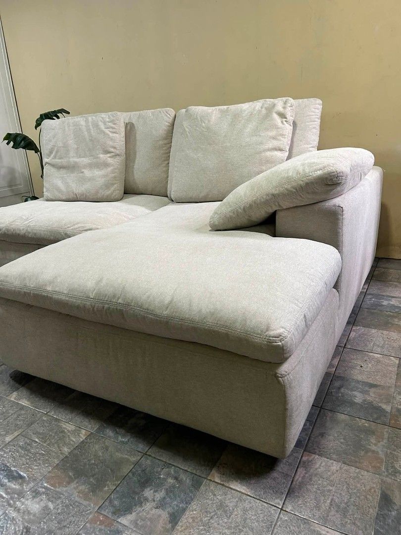 Sofa (Category: Sofas) located in Meycauayan. Submitted by marygracecasimiro (Listing ID 1448716106, Image 3). Description: Imported Washable Cover Ltype Sofa from Korea P25,900 lang suki 91x70x38in Big n Bulky Washable ang Cover With Pillows Deep Clean n Sanitized Walang Sag Walang Lubog Super Comfy Heavy Duty No issue Good Condition♥️♥️ Minor scratch From Japan #ltypesofa #quality #japansurplus #affordable #highlightseveryonefollowers.
