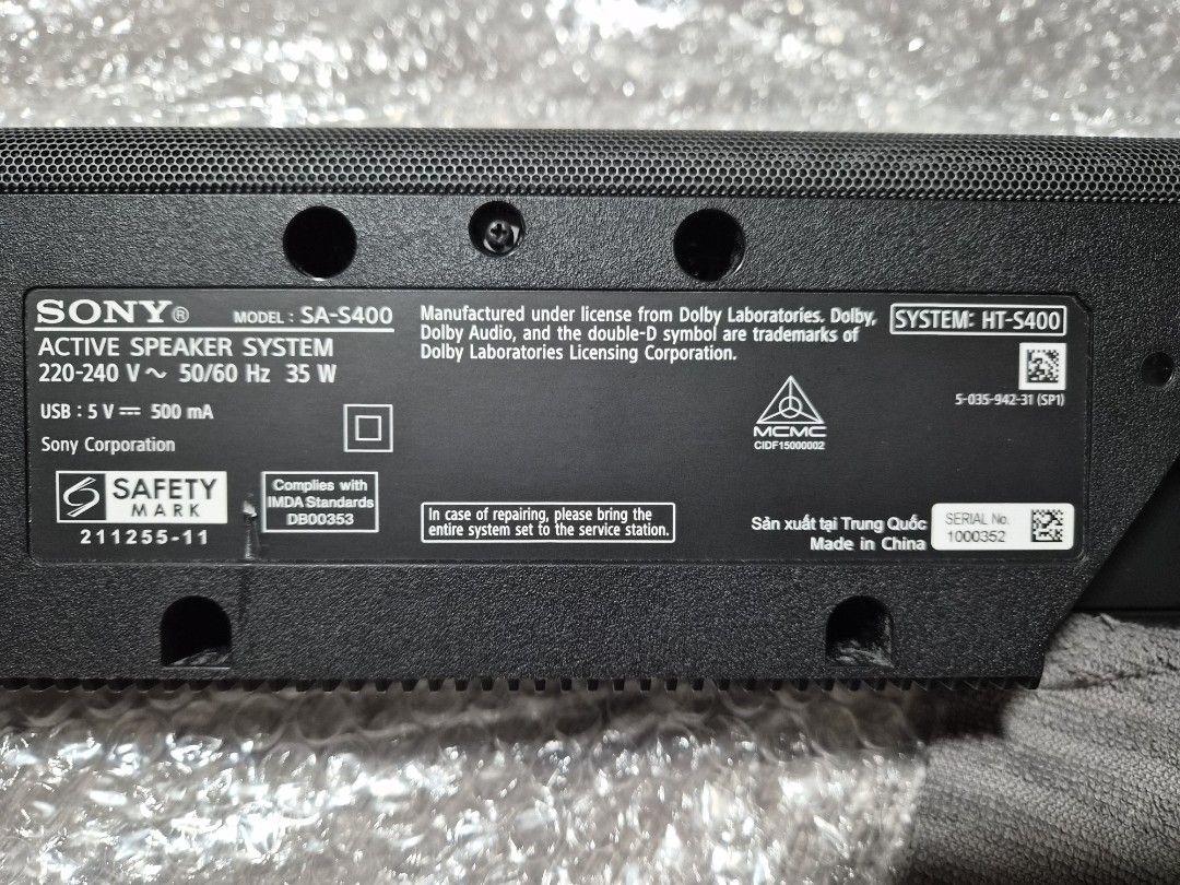 Sony HT S400508766189341921282