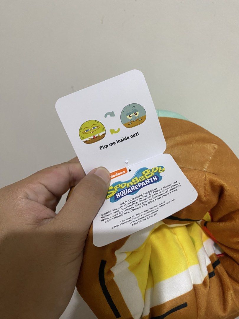 SpongeBob SquarePants Reversible Plush Toy Squidward & SpongeBob (Category: Plushies & Soft Toys) located in Manila. Submitted by k0pimonster (Listing ID 1448868580, Image 3). Description: - Super fun reversible plush toy! - Flip to switch between SpongeBob and Squidward. - Made of soft plush material. - Officially licensed Nickelodeon product. - Perfect for collecting or cuddling. - Great for any Spongebob fan!.