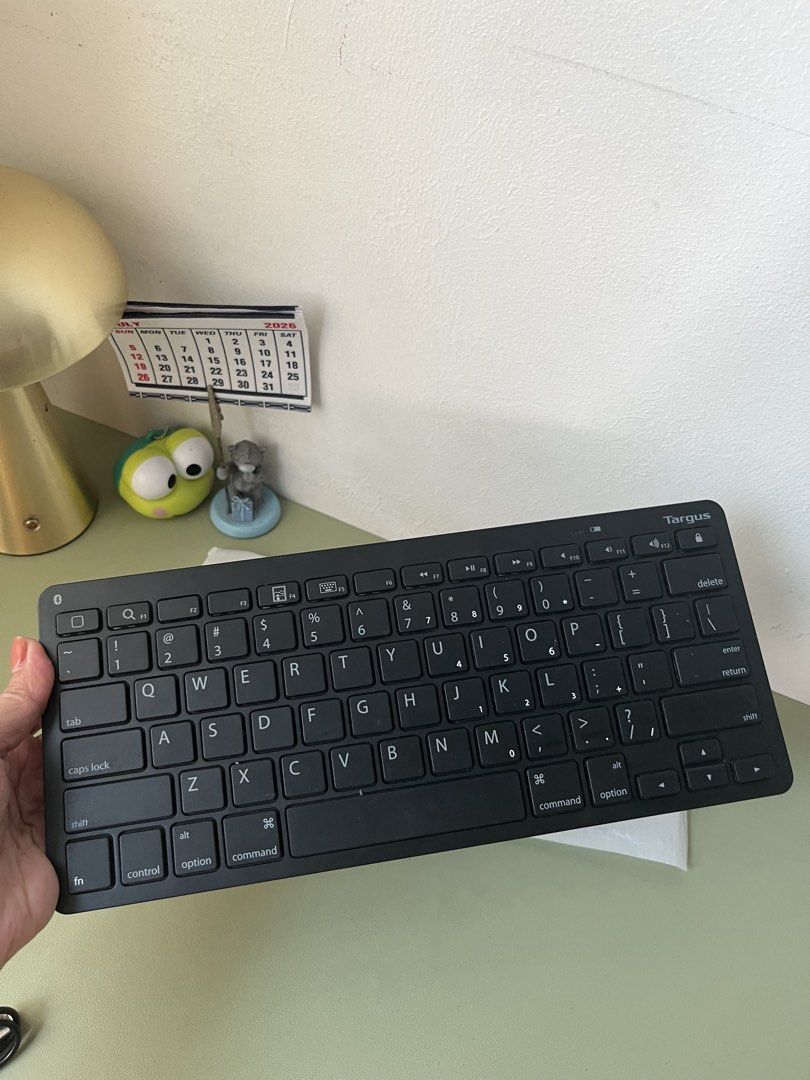 Targus Wireless Bluetooth Keyboard (Category: Computer Keyboard) located in Mandaluyong City. Submitted by jackiemochi (Listing ID 1448709174, Image 2). Description: - Black Targus wireless keyboard - Connects via Bluetooth - Slim and portable profile, ideal for travel or desk - Tested and confirmed working - Minor signs of use on keys - Selling due to upgrade.