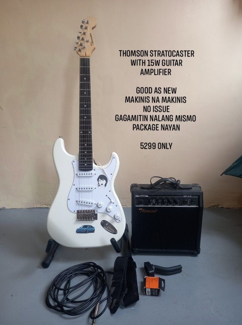 Thomson Stratocaster With Amplifier Good as new No Issue 5k only! (Category: Musical Instruments) located in Quezon City. Submitted by elfsguitar12 (Listing ID 1448857665, Image 1). Description: Thomson Stratocaster With Amplifier 15w Good Condition No issue Good As new Makinis na makinis Ready to use 4999 Only Quezon City Fairview Location Meet up/Pick up lalamove Cod/COP.