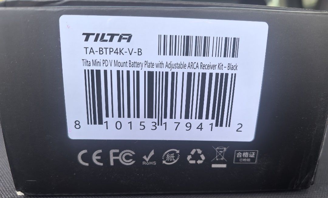 Tilta (鐵頭) Mini PD V Mount Battery Plate with Adjustable ARCA Receiver Kit (型號：TA-BTP4K-V-B) （分類：相機袋）位於 Hong Kong。 由 BUBU88888 提交（商品編號 1448801590，圖片 3）。簡介： 全新，未使用，面交。