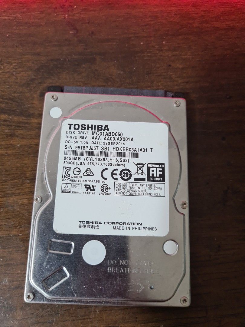 Toshiba 500GB MQ01AB0050 Internal Hard Drive