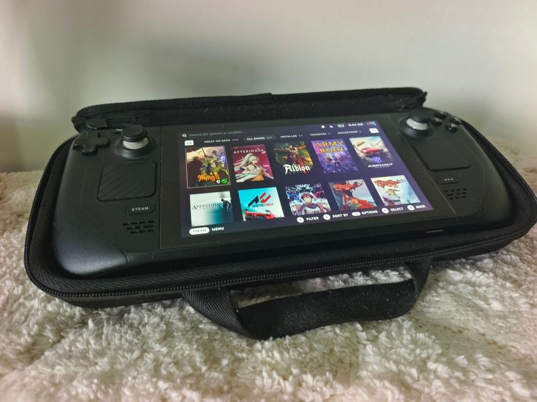 Valve Steam Deck 64 Gb Variant with 512gb memory card (Category: Others) located in Balingasag. Submitted by gamerossan (Listing ID 1448715748, Image 3). Description: Comes with Case, 3rd Party Steam Dock, Original Charger, 512 Memory card.