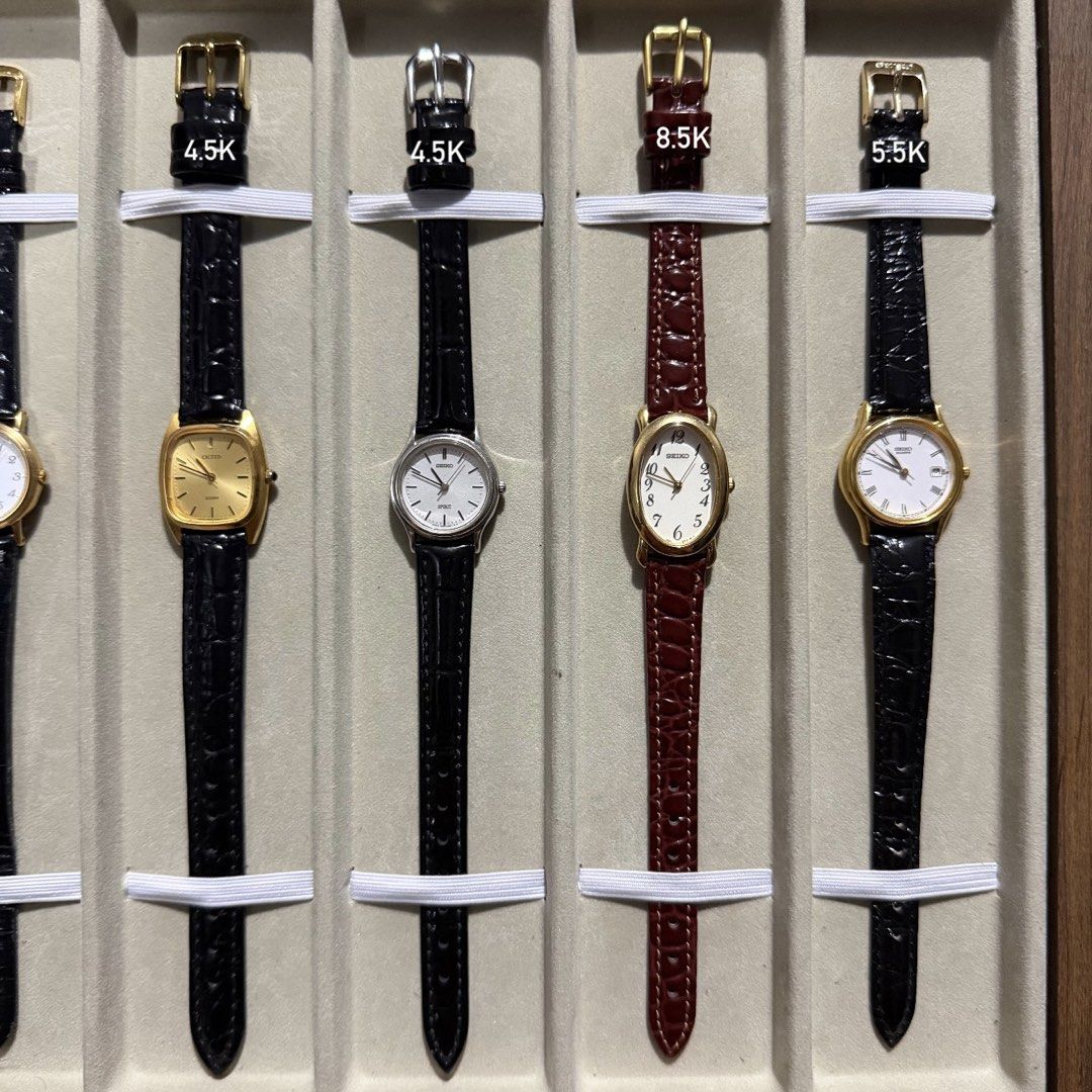Vintage Seiko & Citizen Watches (Category: Women's Watches) located in Iligan City. Submitted by relos.ilg (Listing ID 1448853167, Image 3). Description: ORIGINAL VINTAGE SEIKO & CITIZEN WATCHES All pieces are in excellent running condition. Message me for more details. 📍 Location: Iligan City, Mindanao (Can ship nationwide via LBC) MOP: GCash Note: Please manage your expectations, as this is a pre-owned piece and may show some signs of usage. F