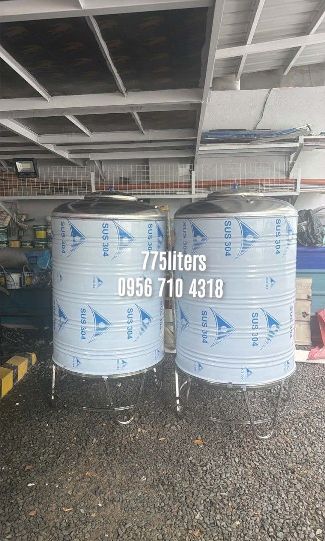 Water storage tank (Category: Construction & Building Materials) located in Manila. Submitted by kristellf29 (Listing ID 1448708000, Image 1). Description: CleanTankTRENDING water storage TANK with film SUS 304 tank PURE stainless with stand HeaVy duty VERTICAL and horizontal Good QUALITY 1-2YEARS WARRANTY VERTICAL 500 liters 600 liters 775 liters 1000 liters 1500 liters 2000 liters 3000 liters 4000 liters 5000 liters 6000 liters 7000 liters 8000