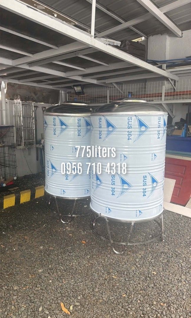 Water storage tank (Category: Construction & Building Materials) located in Manila. Submitted by kristellf29 (Listing ID 1448708000, Image 2). Description: CleanTankTRENDING water storage TANK with film SUS 304 tank PURE stainless with stand HeaVy duty VERTICAL and horizontal Good QUALITY 1-2YEARS WARRANTY VERTICAL 500 liters 600 liters 775 liters 1000 liters 1500 liters 2000 liters 3000 liters 4000 liters 5000 liters 6000 liters 7000 liters 8000