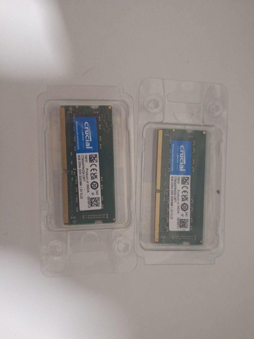 2x Crucial 8GB DDR4 Laptop RAM Modules
