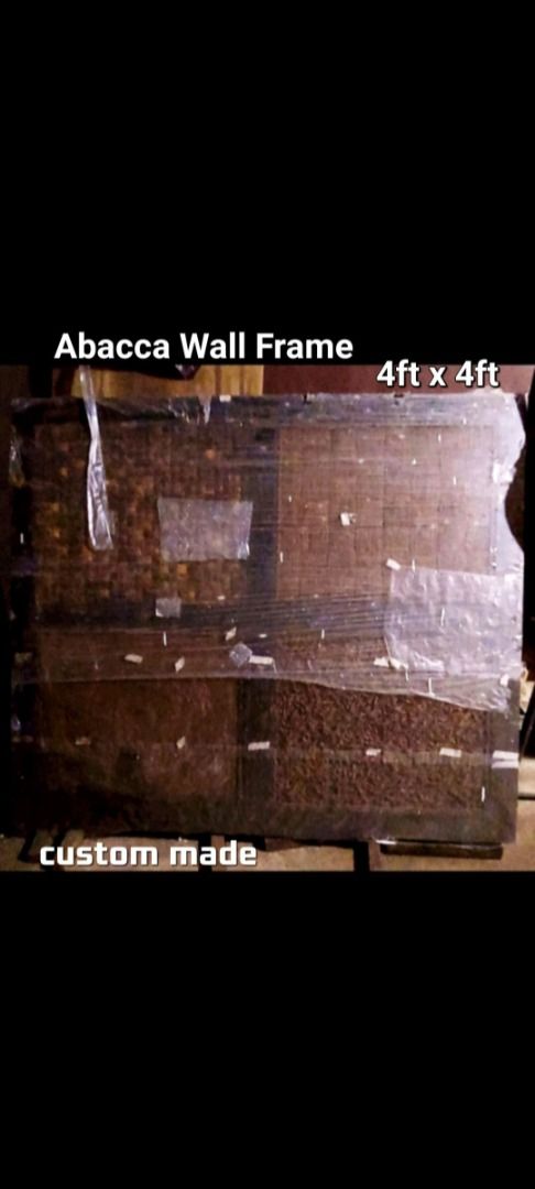 Abacca Floor Lamp, Wall Frame, Mirror, TV Stand, Cabinet (Category: Other Home Furniture) located in Paranaque City. Submitted by royal_goldenmom (Listing ID 1449100694, Image 2). Description: - 5ft tall Abacca floor lamp - 4ft x 4ft custom-made Abacca wall frame - 3ft x 4ft Abacca wall mirror - Black TV stand table with woven accents - Vintage painted cabinet - Matching half-moon side table - Ideal for a unique home style.