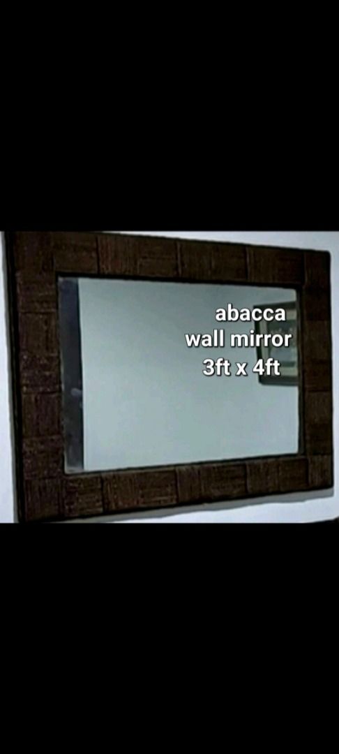 Abacca Floor Lamp, Wall Frame, Mirror, TV Stand, Cabinet (Category: Other Home Furniture) located in Paranaque City. Submitted by royal_goldenmom (Listing ID 1449100694, Image 3). Description: - 5ft tall Abacca floor lamp - 4ft x 4ft custom-made Abacca wall frame - 3ft x 4ft Abacca wall mirror - Black TV stand table with woven accents - Vintage painted cabinet - Matching half-moon side table - Ideal for a unique home style.