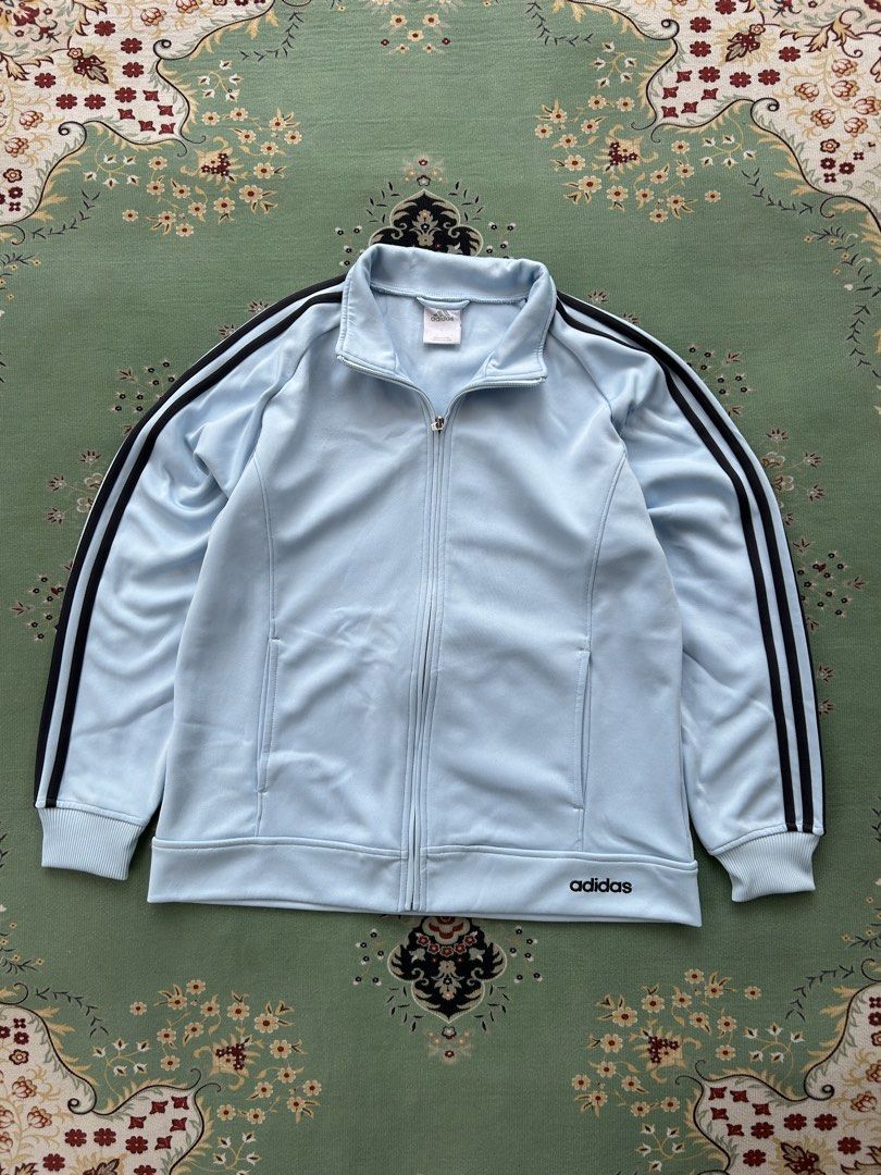 Adidas Track Jacket (Category: Coats, Jackets and Outerwear) located in Angeles City. Submitted by outboxph (Listing ID 1449031788, Image 2). Description: CODE: QH1 A.d.i.d.a.s Track Jacket Authentic/Legit with tag and wash tag Size: Large on tag (best fit to medium) Dimensions: 25.5L x 21.5W Sleeve Length: 21L Condition: 8/10 removed main handle ng zipper and minimal stains .