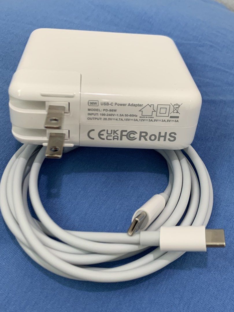 Apple MacBook Type C 96W retina Charger (Category: Chargers & Cables) located in San Juan City. Submitted by ph_gadgets_hub (Listing ID 1448895750, Image 1). Description: Apple MacBook Air / MacBook Pro charger. The 96W USB-C Power MacBook Adapter efficient charging at home, in the office, or on the go. It’s compatible MacBook Charger. SALE‼️ ₱2,000 96W USB-C Power MacBook Adapter with Type C to Type C Cable (2m) Macbook Charger Brand new ₱1,600 