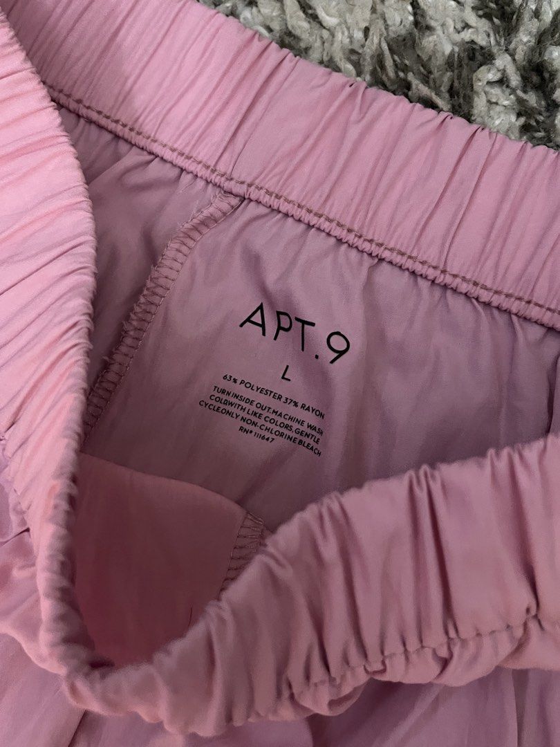 APT.9 Pink Wide Leg Pants Size L (Category: Other Bottoms) located in Pasay City. Submitted by losient (Listing ID 1449072241, Image 2). Description: - Brand: APT. 9 - Style: Wide Leg Pants - Color: Pink - Size: L - Features: Elastic waistband, Pockets - Material: Polyester and Rayon blend - Feel: Comfortable and flowy - Occasion: Great for casual wear -Has a pocket.