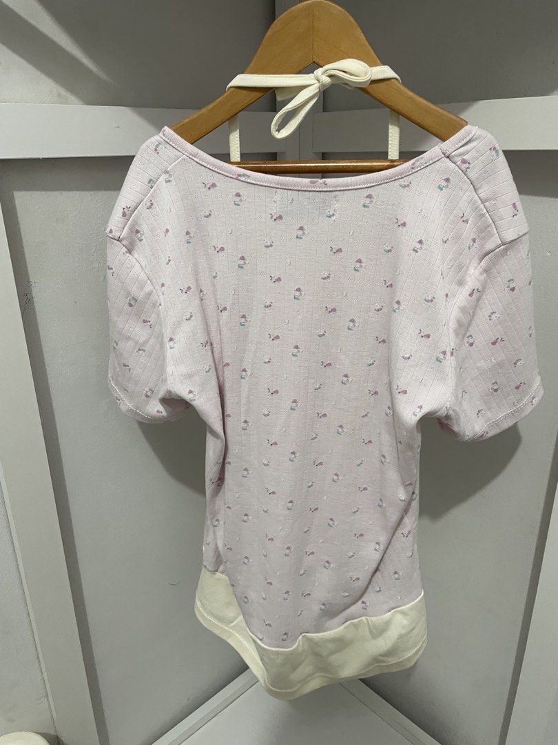 BKK Ivory Pink Floral Button-Up Top (Category: Blouses) located in Quezon City. Submitted by jlesliermn (Listing ID 1449006479, Image 3). Description: - Cute pink top with subtle floral print - Layered look with cream-colored underlayer - BKK Ivory top.