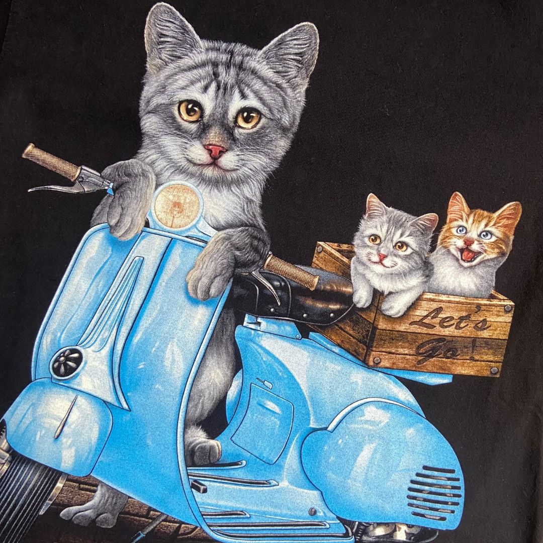Black Shirt with Cute Cat Graphic Print (Category: Shirts) located in Pasig City. Submitted by precycled_ (Listing ID 1448963559, Image 3). Description: Code : Black Shirt with Cute Cat Graphic Print Size : M - 26 inches L x 19.5 inches W Condition : 9.5/10 Price : 399 php Issue : Hairline . . . ‼️BUY AT YOUR OWN RISK ❗Payment First Basis 📌Be 100% SURE before submitting the form 📌1 DAY Reservation ONLY! ❌No Pick-up / No Meet up ❌No RETURN / EXC