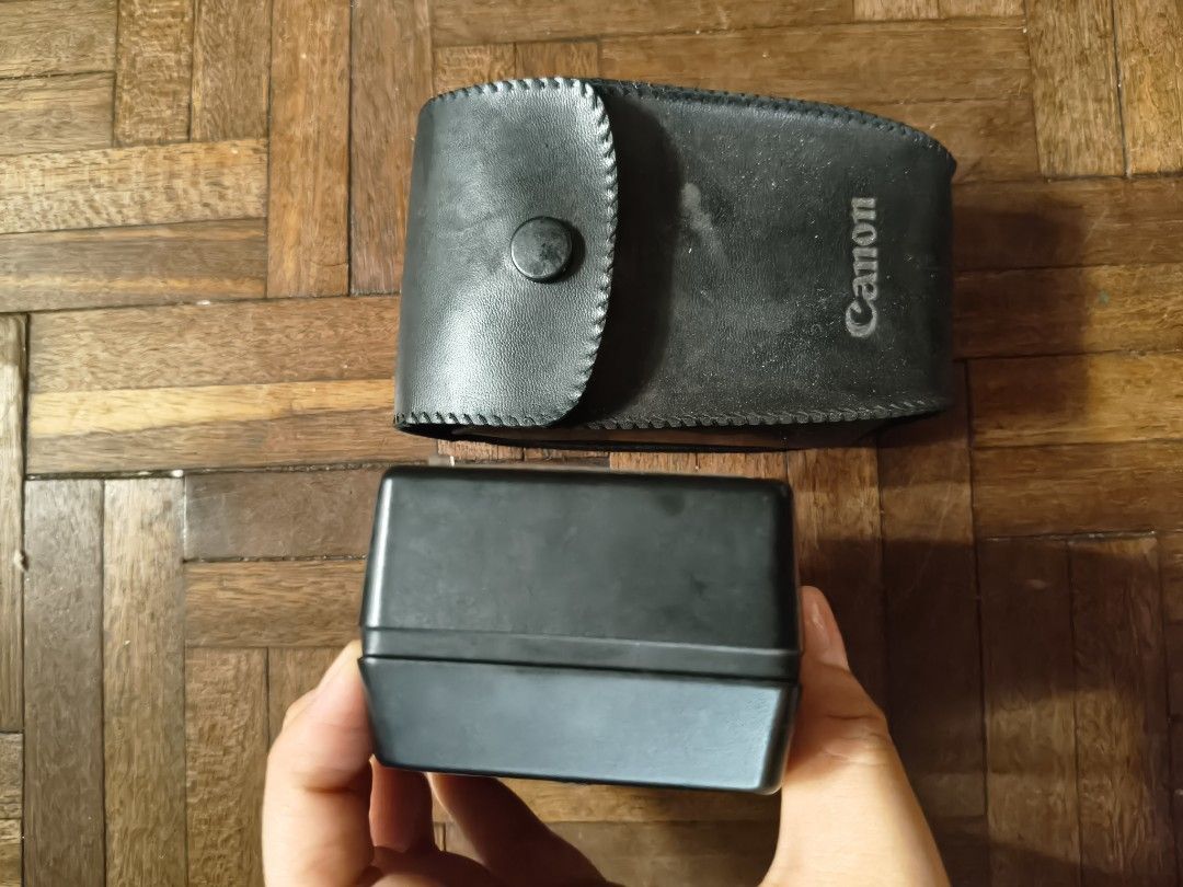 Canon Speedlite 188A External Flash with Case (Category: Flashes) located in Quezon City. Submitted by giveitalife (Listing ID 1448972994, Image 3). Description: - Vintage Canon Speedlite 188A external flash - Perfect for film photography enthusiasts - Manual flash with adjustable ASA and aperture settings - Includes original Canon leather case - Tested and confirmed working stored only, slightly used.