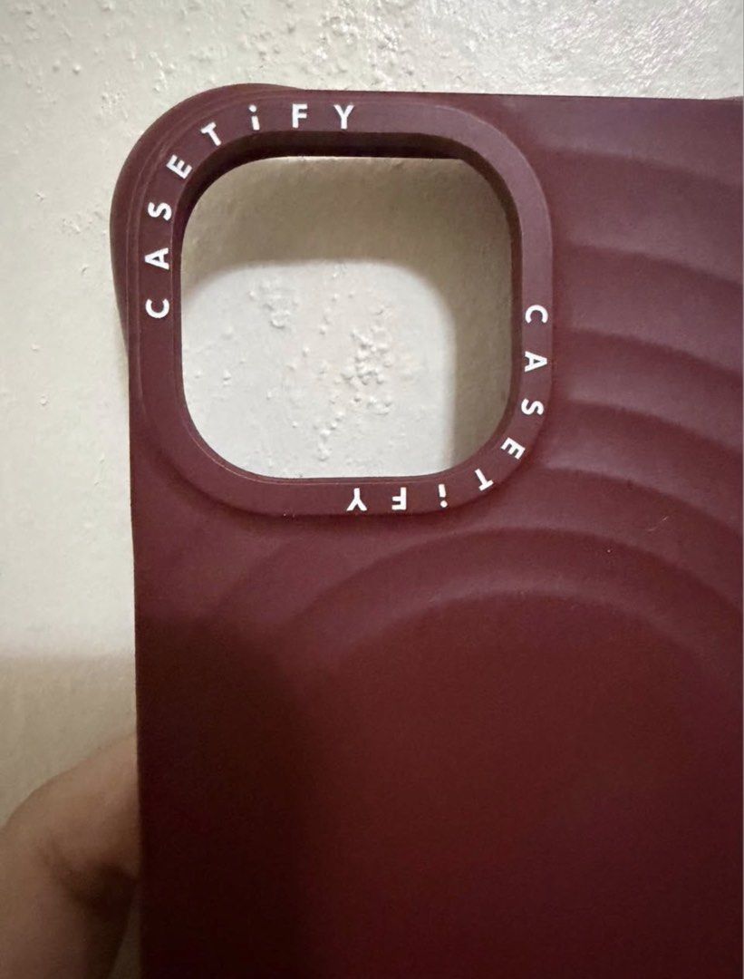 Casetify Ripple Case Cherry Red Iphone 15 (Category: Cases & Sleeves) located in Pasig City. Submitted by aikee7796 (Listing ID 1448940606, Image 3). Description: - Brand: Casetify - Model: Ripple Case - Compatible with: iPhone 15 - Color: Cherry Red - Design: Unique ripple texture - Condition: Great.
