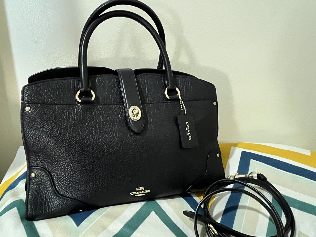 COACH MERCER (Category: Luxury Bags & Wallets) located in Quezon City. Submitted by dropshopselections (Listing ID 1448929535, Image 1). Description: original approx 11.5 x 8 x 5 inches color navy no major flaws.