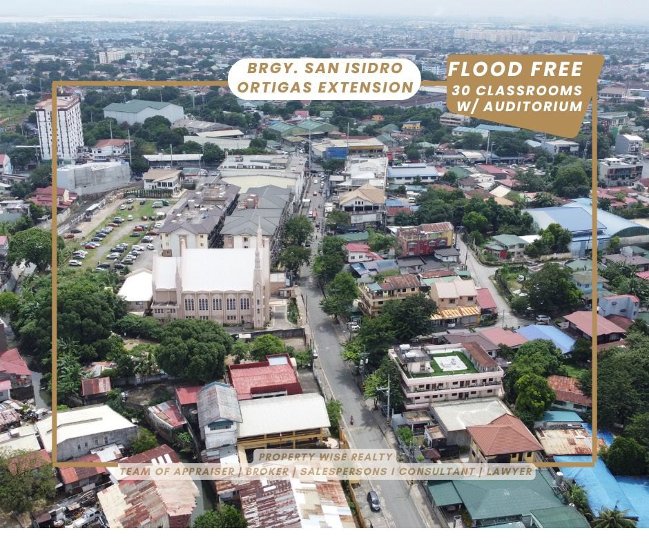 Commercial School Building I Ortigas Extension (Category: Commercial) located in Pasig City. Submitted by tanyapropertywise (Listing ID 1448951824, Image 2). Description: UNBEATABLE LOCATION: INSTITUTIONAL PROPERTY FOR SALE Looking for massive space and commercial viability? This 3-story, non-operational school property sits on a prime semi-corner lot less than 500 meter from the busy Ortigas Avenue Extension! Get strategic location and effortles