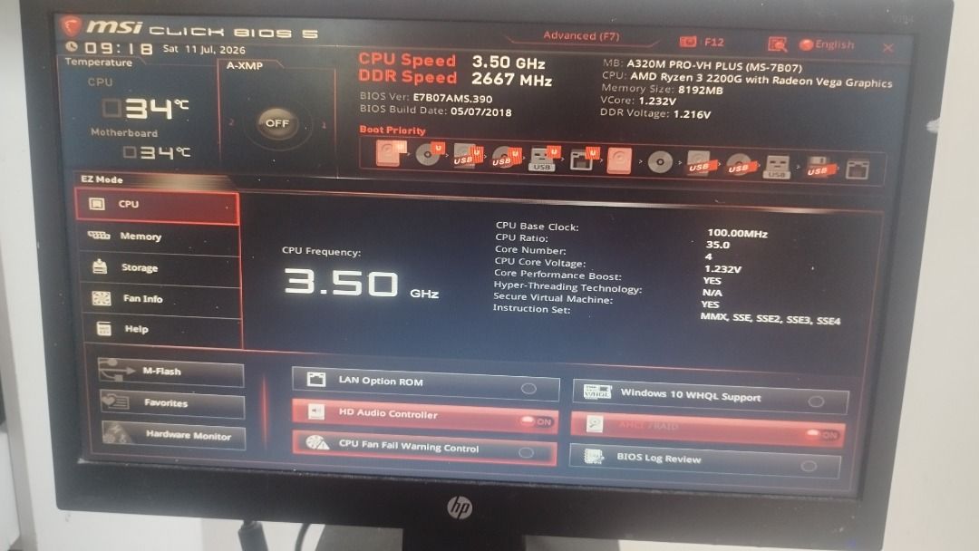 Computer Set (Category: Desktops) located in Quezon City. Submitted by chaoter (Listing ID 1449004467, Image 2). Description: Rush for sale Computer Set MB: A320 PRO-VH PLUS (MS-7B07) CPU: AMD RYZEN 3 2200G WITH RADEON VEGA GRPAHICS RAM 8GB.