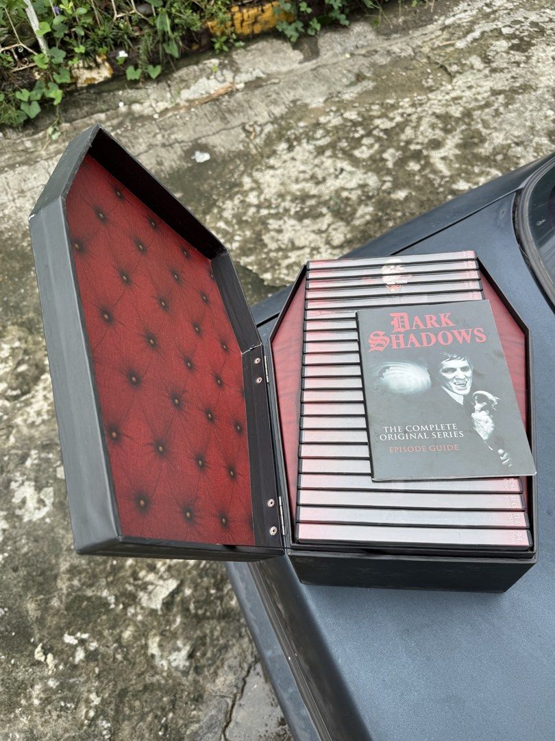 Dark Shadows The Complete Original Series DVD Box Set (Category: CDs & DVDs) located in Muntinlupa City. Submitted by jrrscloset (Listing ID 1448944311, Image 3). Description: - Complete original series of Dark Shadows on DVD - Comes in a unique coffin-shaped box - Includes an episode guide - Ideal for fans of classic horror and gothic soap operas - Box shows minor scuffs and wear on edges/hinges Complete with 1225 episodes RFS: need school funds