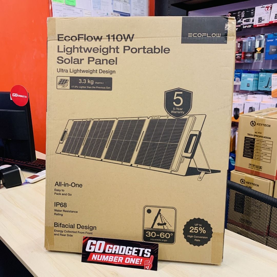 Ecoflow 110W Lightweight Solar Panel (Category: Everything Else Others) located in Makati City. Submitted by gogadgetsmakati (Listing ID 1448976217, Image 1). Description: .