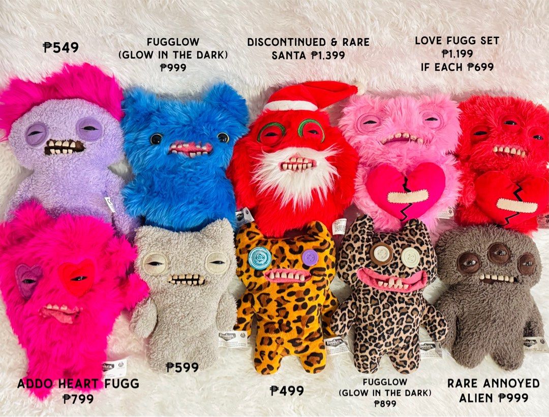 Fugglers Available (Category: Plushies & Soft Toys) located in Caloocan City. Submitted by raeccas.selections (Listing ID 1448924702, Image 1). Description: - Authentic Fuggler plush only all washed & fragrant 🫧 ready to adopt 🧸 > with etiketa & English only! No chinese 🙅🏻‍♀️ loc: north caloocan courier: J&T / lalamove.