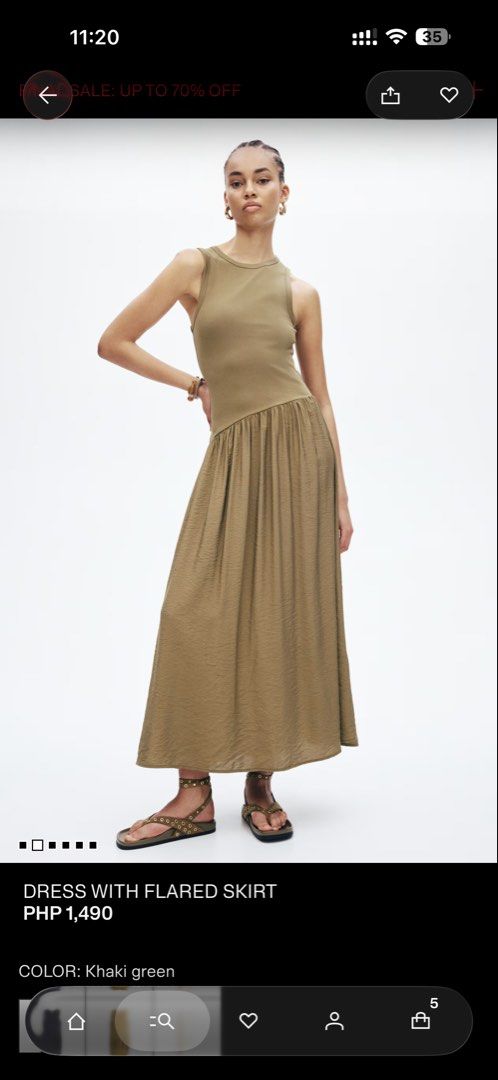 H&M DRESS WITH FLARED SKIRT (Category: Announcements) located in Caloocan City. Submitted by storm4 (Listing ID 1449070377, Image 3). Description: XXS can fit to 26 waist.