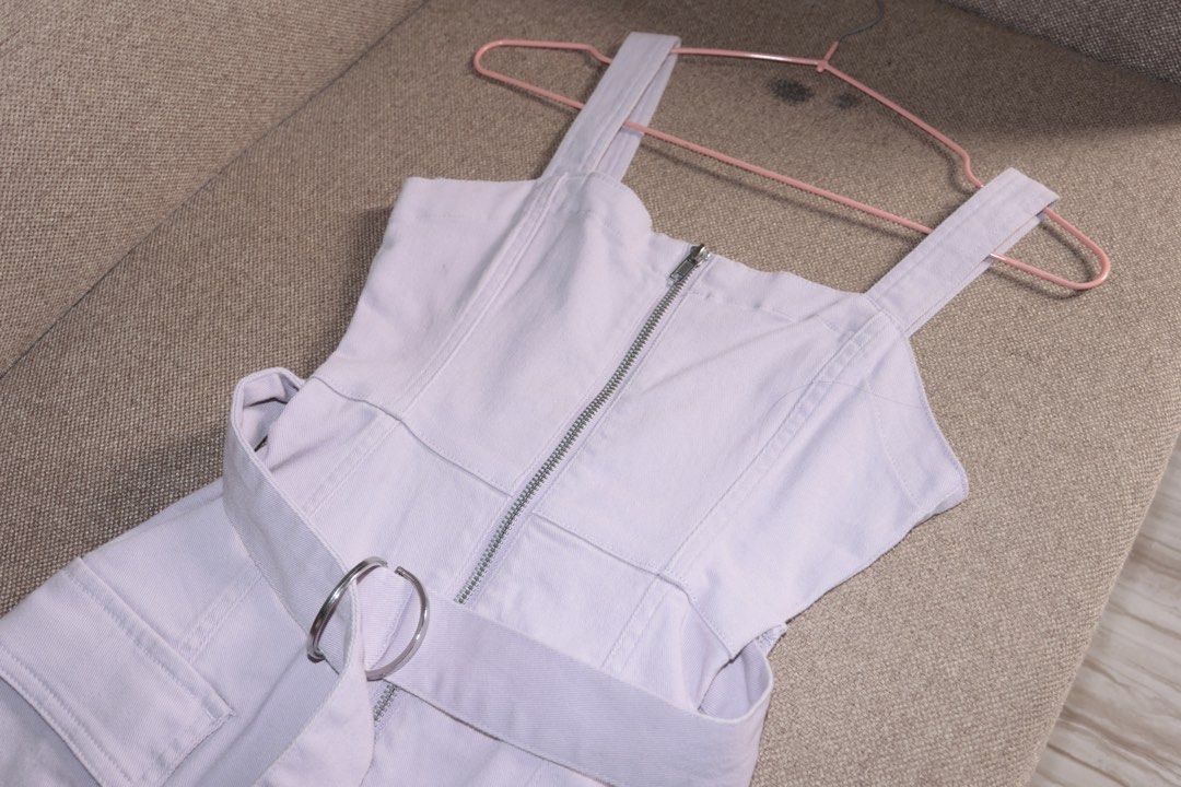 H&M Lavender Mini Denim Dress (Category: Dresses) located in Caloocan City. Submitted by celestine6 (Listing ID 1449022941, Image 1). Description: - Used Twice - Color: Lavender - Size: EUR - 32; UK - 4; CN - 155/76A .