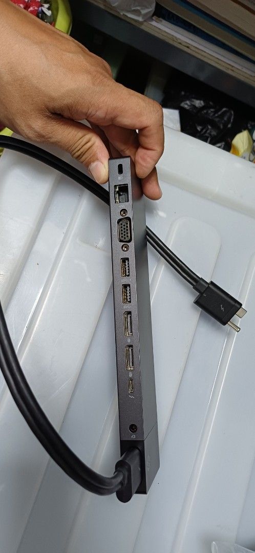 HP Elite/Zbook thunderbolt 3 Dock (Category: Other Accessories) located in Bacoor. Submitted by ricks01 (Listing ID 1448971955, Image 3). Description: - HP USB-C Docking Station - Easily connect multiple devices - Ports: Ethernet, VGA, USB-A, USB-C, Audio, 2 x display port for 2 manitor. - Perfect for expanding laptop connectivity.