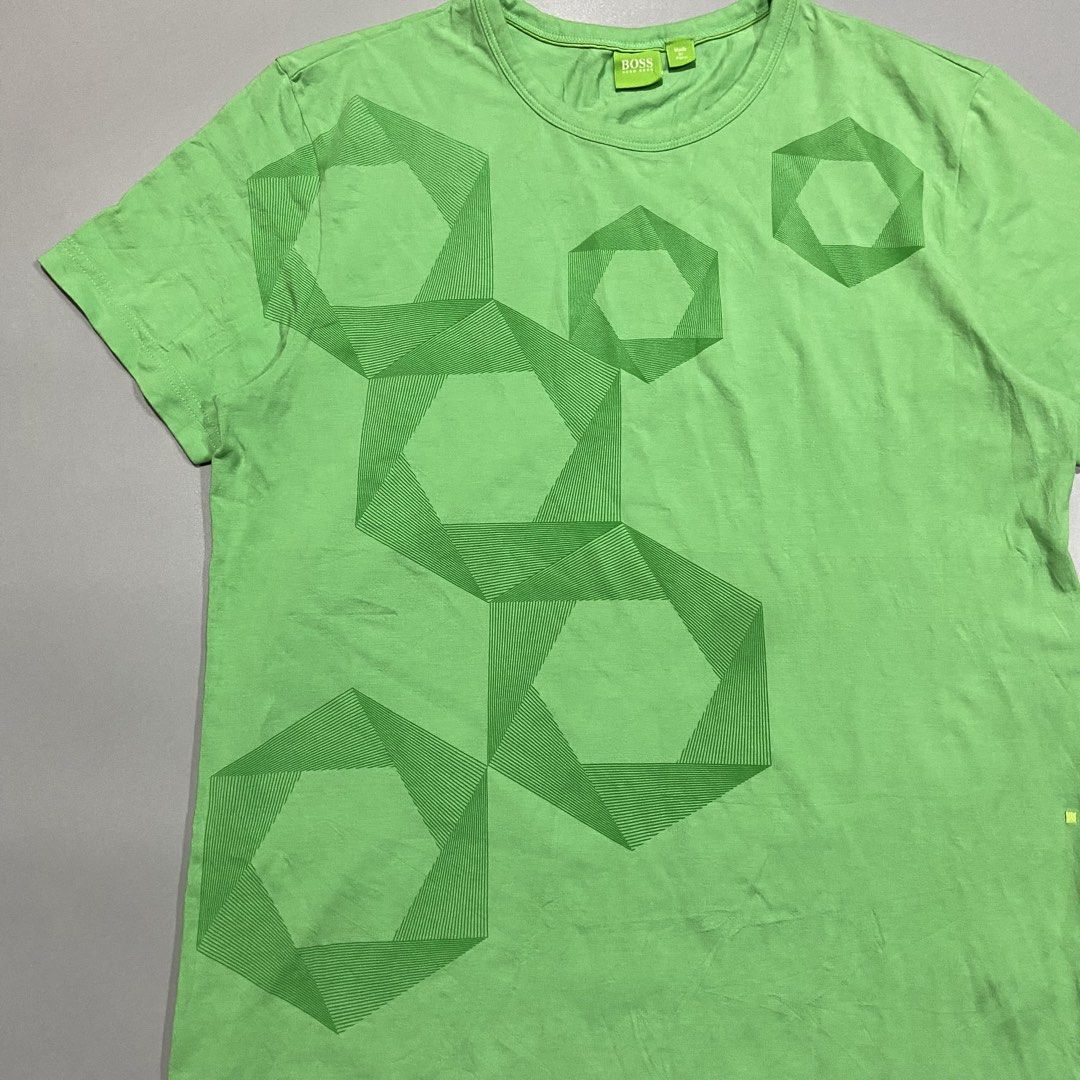Hugo Boss Geometric Line Art Tee (Category: Formal Shirts) located in Cebu City. Submitted by johngregmoldez03 (Listing ID 1449101385, Image 2). Description: Hugo Boss Geometric Lined Art Authentic / Legit Size: Large on tag Dimension: 20 Width / 27.5 Length Color Rate: 10/10 Excellent Condition - Need Wash Stretchable Cotton Pm📩.
