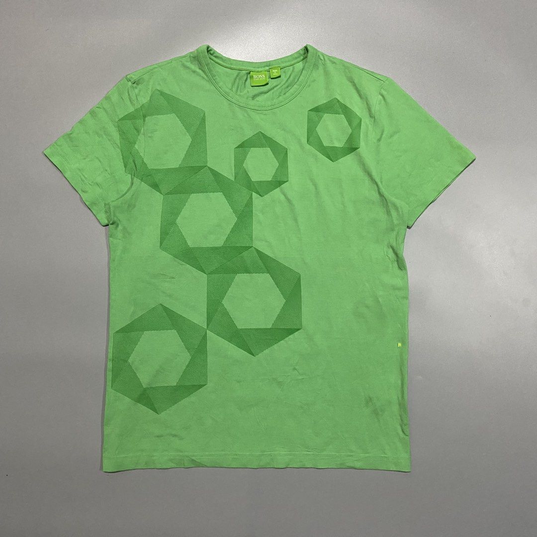 Hugo Boss Geometric Line Art Tee (Category: Formal Shirts) located in Cebu City. Submitted by johngregmoldez03 (Listing ID 1449101385, Image 1). Description: Hugo Boss Geometric Lined Art Authentic / Legit Size: Large on tag Dimension: 20 Width / 27.5 Length Color Rate: 10/10 Excellent Condition - Need Wash Stretchable Cotton Pm📩.
