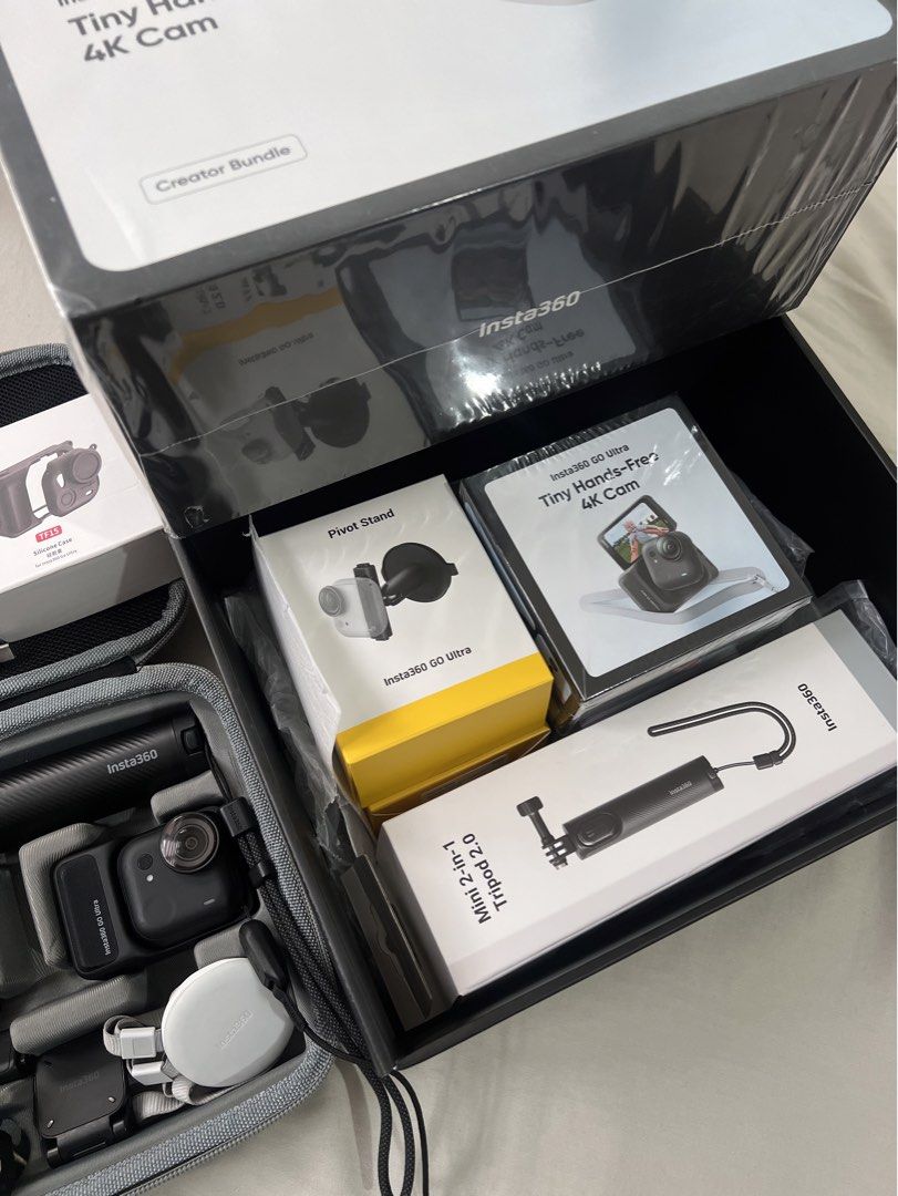 Insta360 Go Ultra Creator Bundle Black (Category: Video Cameras) located in Manila. Submitted by annesson (Listing ID 1448902611, Image 3). Description: FOR SALE ONLY‼️ Preloved Insta360 Go Ultra Creator Bundle Black Complete Original Inclusions and Receipt Local Warranty until December 2026 Tempered Glass installed since Day 1 - Go Ultra Camera Unit with Action Pod - Magnet Pendant - Magnetic Easy Clip - Lens Guard - Quick Release Safety Cord - 