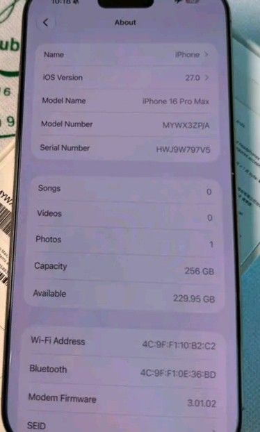 Iphone 16 pro max (Category: iPhone 16 Series) located in Manila. Submitted by cleverwhale_87a98f (Listing ID 1448910708, Image 2). Description: 𝗶𝗣𝗵𝗼𝗻𝗲 𝟭𝟲 𝗣𝗿𝗼 𝗠𝗮𝘅 𝟮𝟱𝟲𝗚𝗕 𝗗𝗲𝘀𝗲𝗿𝘁 𝗧𝗶𝘁𝗮𝗻𝗶𝘂𝗺 𝟵𝟯% 𝗕𝗮𝘁𝘁𝗲𝗿𝘆 𝗛𝗲𝗮𝗹𝘁𝗵 (𝟯𝟮𝟮 𝗖𝘆𝗰𝗹𝗲 𝗖𝗼𝘂𝗻𝘁) ZP/A NTC Approved No Sim Restriction (Openline) Inclusions: •Same Serial Box •Charge Cable Freebies: • 20W Power Adapter • Tempered Glass • Clear Case 📦 𝗦𝗵𝗶𝗽𝗽𝗶�