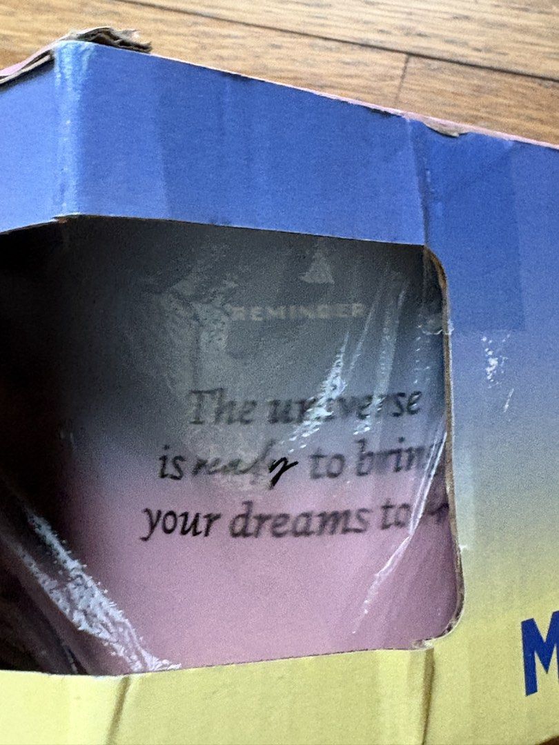 KAISON Mug (Category: Coffee & Tea Tableware) located in Kuala Lumpur. Submitted by edelweissss (Listing ID 1448903893, Image 3). Description: - KAISON mug with inspiring quote: "The universe is ready to bring your dreams to life" - Beautiful pink to purple gradient design - Comes in its original, gift-ready box - Ideal for your daily morning coffee or tea ritual.