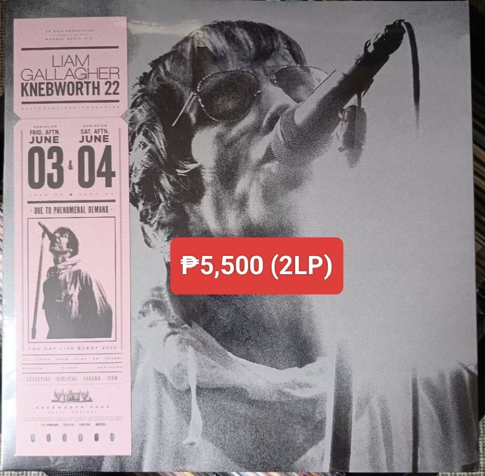 Liam Gallagher - Knebworth 22 - 2LP/Gatefold (Category: Vinyls) located in Manila. Submitted by ramonrobin.cruz (Listing ID 1448944424, Image 1). Description: Liam Gallagher - Knebworth 22 - 2LP/Gatefold (Brand New/Sealed made in UK.
