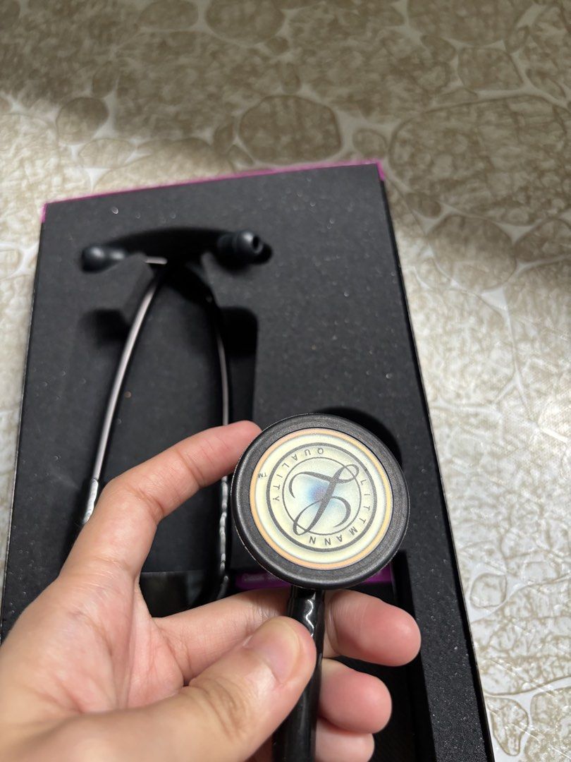 Littmann Classic III Stethoscope - Rainbow Chestpiece (Category: Medical Supplies & Tools) located in Marikina City. Submitted by hannah1025 (Listing ID 1444661396, Image 3). Description: - Littmann Classic III stethoscope WITH BOX - Rainbow chestpiece with black tubing - Bought for 8,500 pesos, selling for 7,500 pesos - Excellent acoustic quality - Durable and reliable - Ideal for medical professionals and students.