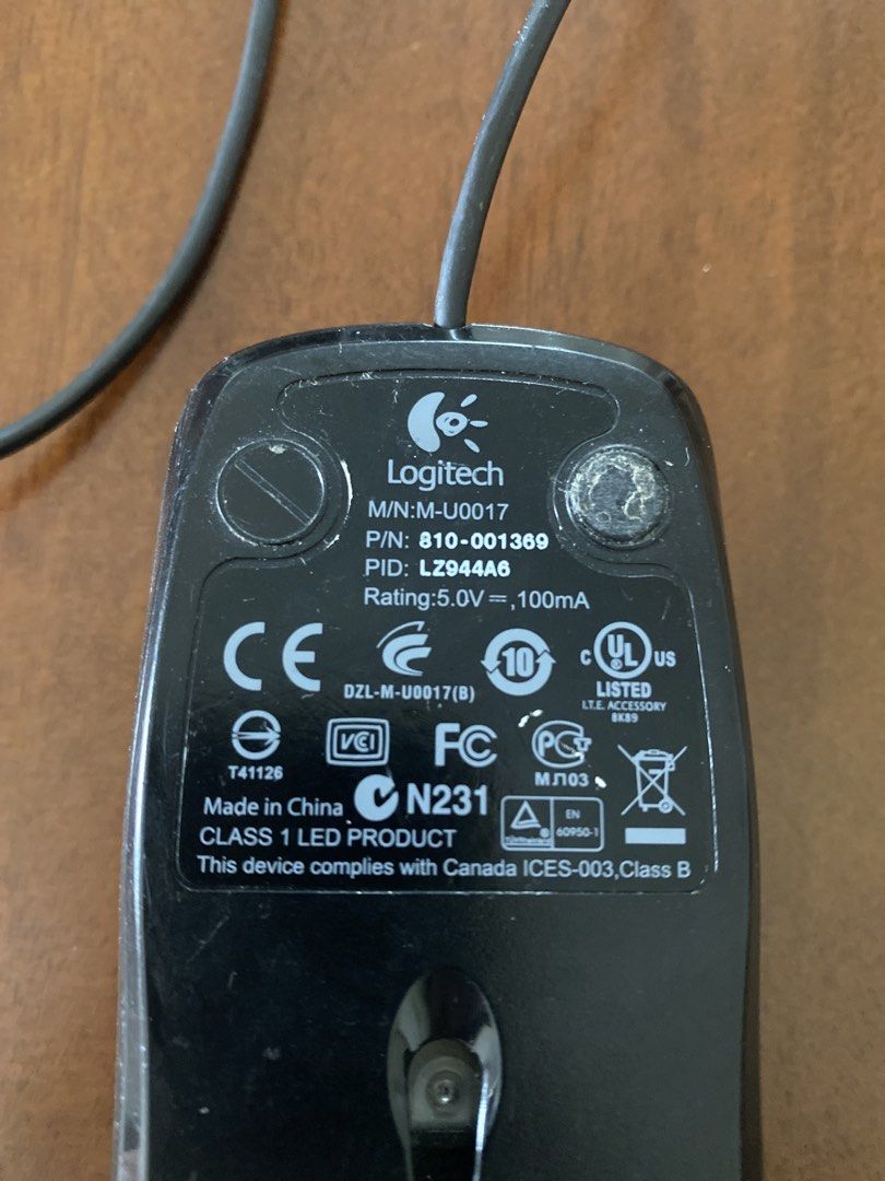 Logitech M/N-M-U0017 Wired USB Computer Mouse506321260595783681