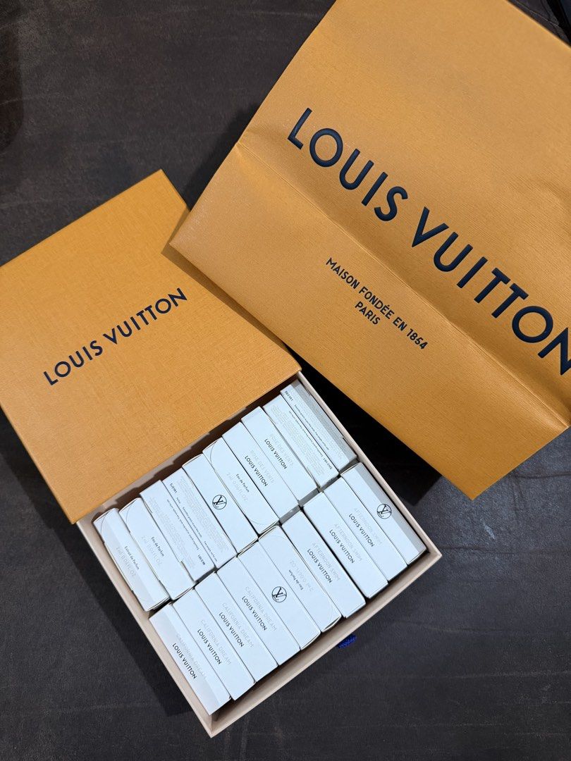 take all 60 pcs Louis Vuitton Perfume (Category: Fragrance & Deodorants) located in Makati City. Submitted by gkp14 (Listing ID 1449011806, Image 1). Description: 60 pcs assorted 2ml each take all negotiable LV updated 07/30/26 Last stocks onhand First to Pay, First Served 4pcs - 1,500 7pcs - 2,500 12pcs - 4,000 16pcs - 5,000 20pcs - 6,000 Masculine 2ml Imagination - 1 L’Immensite - 9 Lovers - 1 Orage - 3 Unisex 2ml Ombre Nomade - 1 Stellar Times
